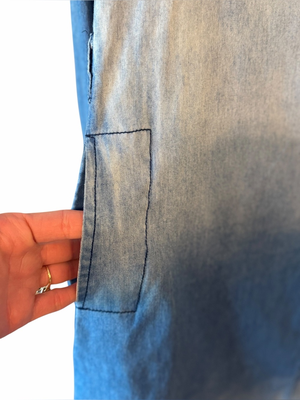 Chocolate Western Chambray Dip Dye Ombre Shirt Dress - Excellent Condition Sz S - Picture 10 of 16
